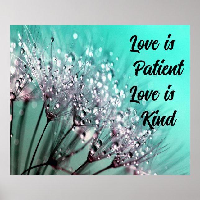 Poster Wall Art Silver Dandelion Botanical Quote (Framsidan)