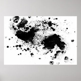 Poster Watercolor Black'n'White Paint Splatter