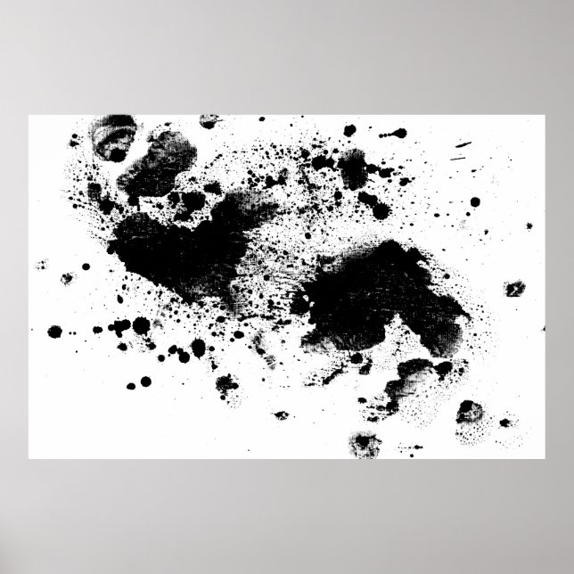 Poster Watercolor Black'n'White Paint Splatter (Framsidan)