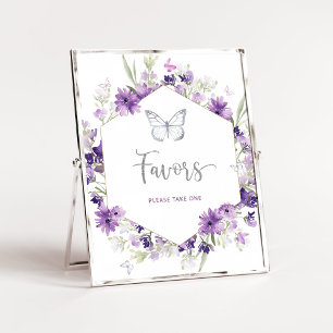 Poster Watercolor lila silver Butterfly Favoriter