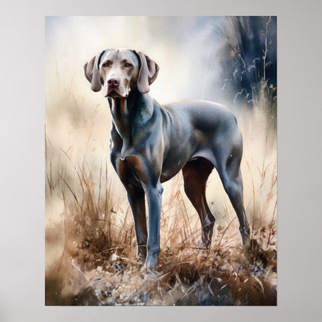 Poster Weimaraner Hund Art-utskrift (Framsidan)