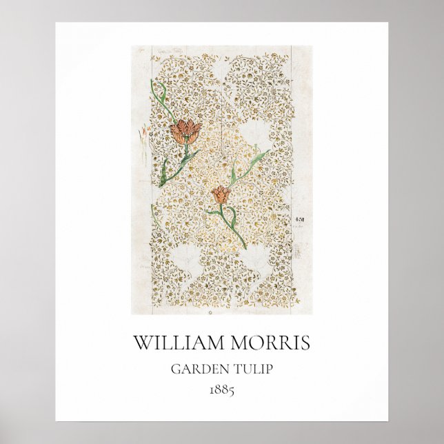 POSTER: WILLIAM MORRIS : GARDEN TULIP : 1885 POSTER (Framsidan)