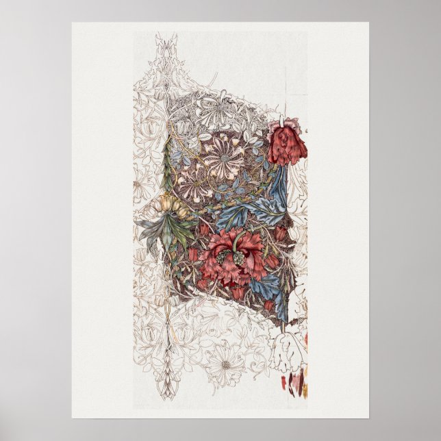 POSTER: WILLIAM MORRIS: HONEYSUCKLE + TULIP POSTER (Framsidan)