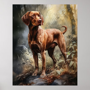 Poster Wirehsted Vizsla Hund Art-utskrift