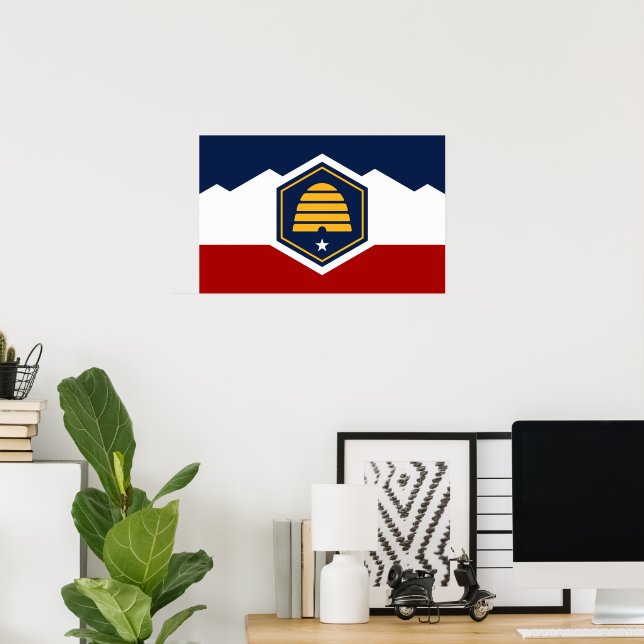 Poster with Flag of Utah, USA (Hemmakontoret)