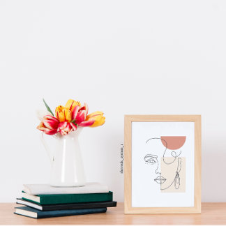 Poster Women Ansikte Line Art