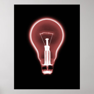 Poster- X RAY LIGHT BULB BLACK RED Poster