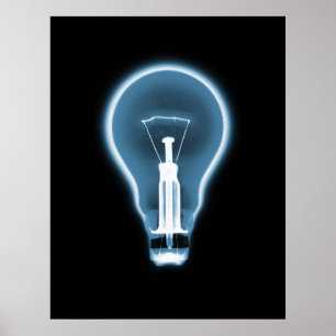 Poster- X RAY LIGHT BULB BULB BLUE Poster