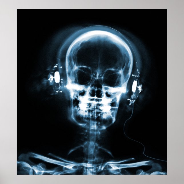 POSTER- X-RAY MUSIC SKELETON BLACK BLUE POSTER (Framsidan)
