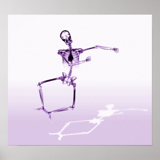 POSTER - X-RAY SKELETON JOY LEAP-LILA (Framsidan)