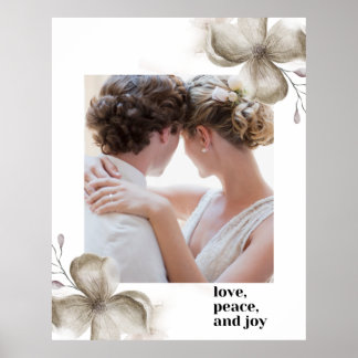 Poster Zazzle kärlek fred och glädje