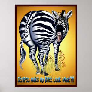 Poster zebra Tjock Butt