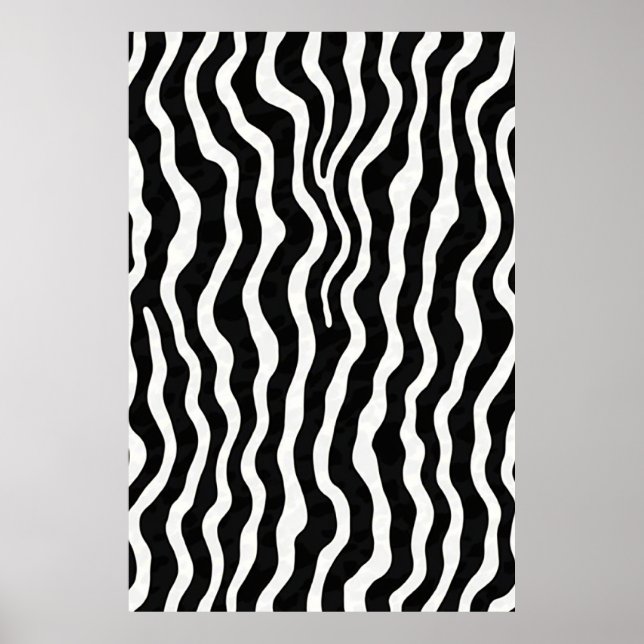 Poster Zebra tryck-grafik med Giant Vågigt (Framsidan)
