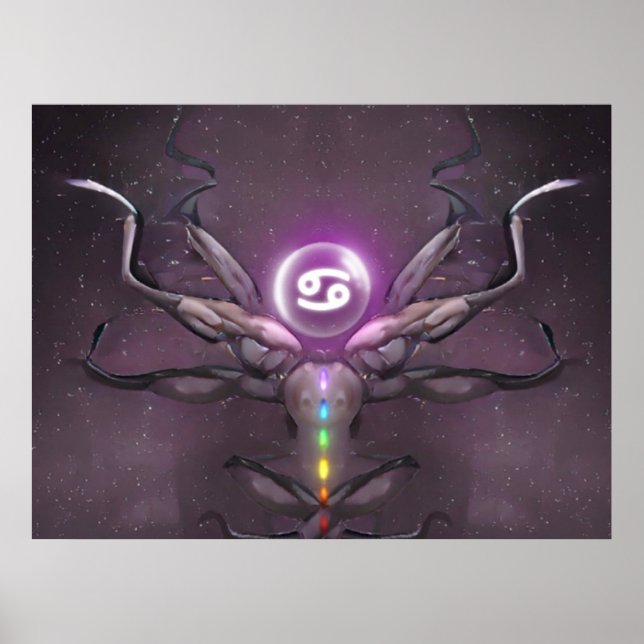 Poster Zodiac Cancer Horoscope-tecken (Framsidan)