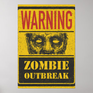 Poster Zombie-utbrottet. Signera kortet med Zombie