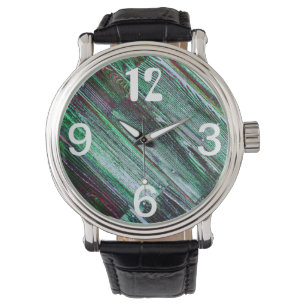 Posterat Wood Golv med Nagel Armbandsur