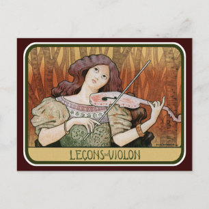 Postercard: Violin Lessons av Paul Berthon Vykort