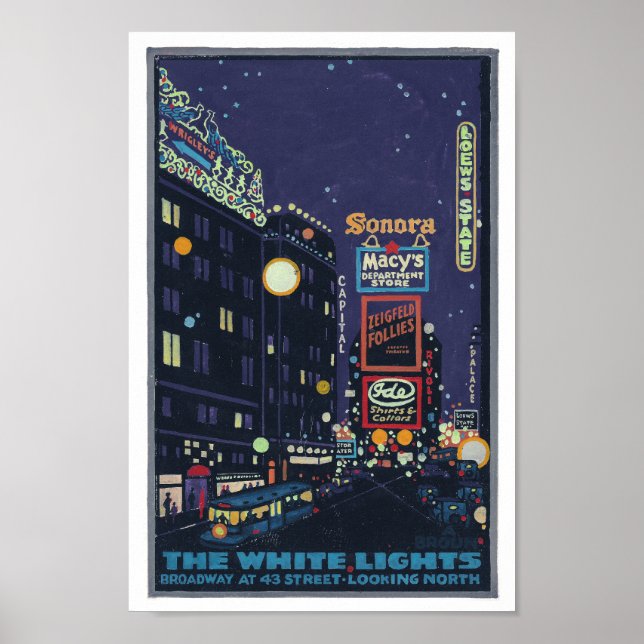 Posterett på Times Square i vintagen 1920 Poster (Framsidan)