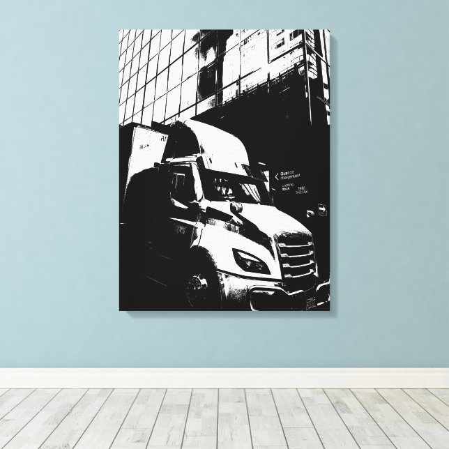 Posteriserad lastbil i Montreal Kanada Canvastryck (Insitu (trägolv))