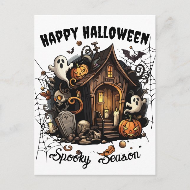 🎃 posterkort för hemligt hus - VITE 👻 Vykort (Framsida)