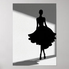 Posters Black and White Fashion Silhouette