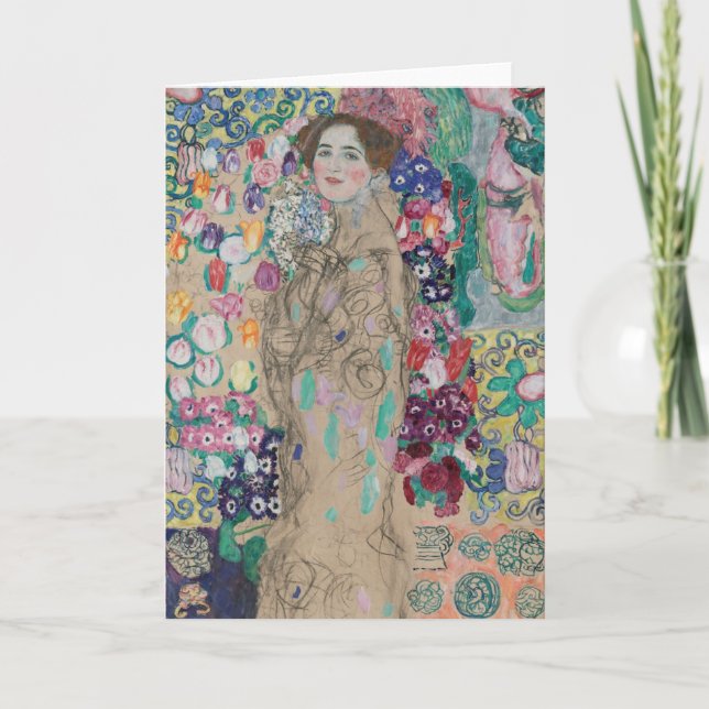 Posthumous Porträtt i Ria Munk av Gustav Klimt Kort (Framsida)