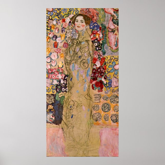 Posthumous Porträtt i Ria Munk av Gustav Klimt Poster (Framsidan)