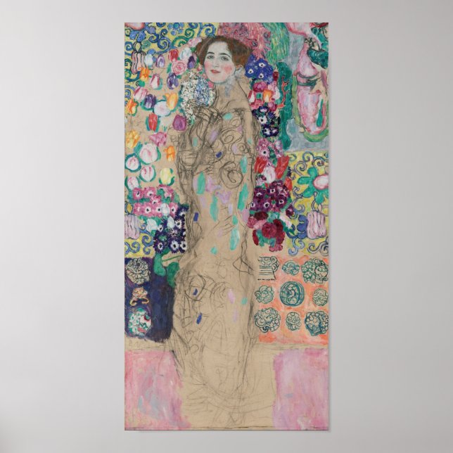 Posthumous Porträtt i Ria Munk av Gustav Klimt Poster (Framsidan)