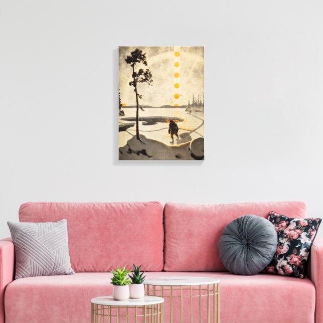 Postiljoner i vildmarken | Arthur Heming | Canvastryck (Insitu (Vardagsrum))