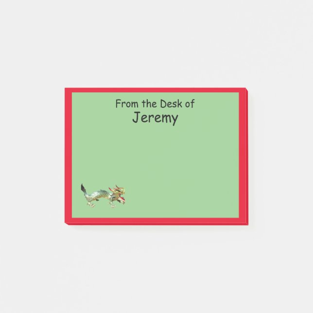 PostIT-anteckning - Dragon och Red Gräns Post-it Block (Framsida)