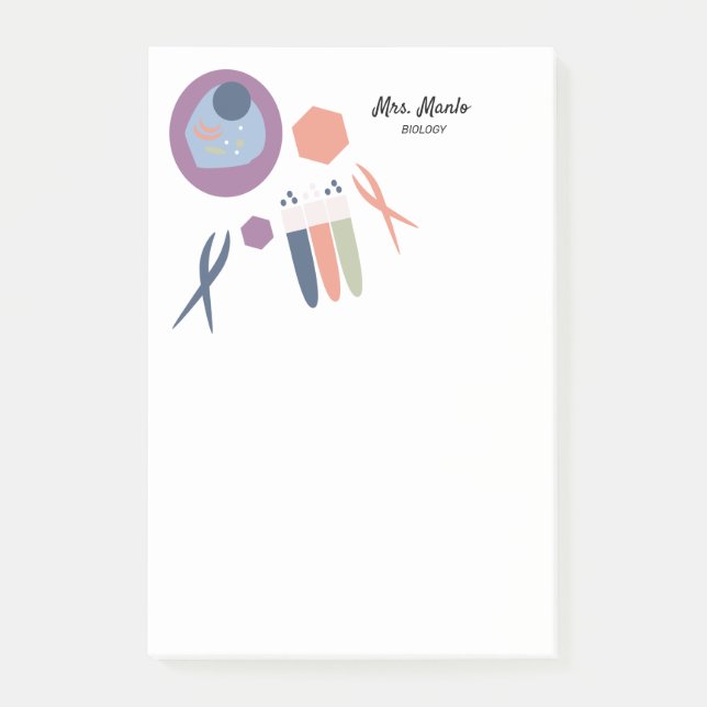 PostIT-anteckningar för cellskriptet Namn i biolog Post-it Block (Framsida)