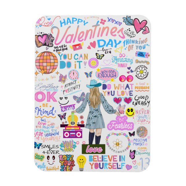 POSTKART FÖR VALENTINSISTERADE FFIRMATIONER MAGNET (Vertikal)