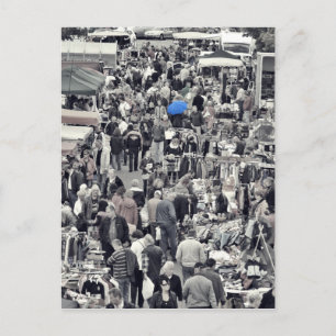Postkarte - "Blauer Schirm in grauer Masse" Vykort
