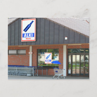 Postkarte - der "Blaue Schirm" kauft ein Vykort