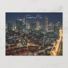 Postkarte, die Skyline Frankfurt bei Nacht  Vykort