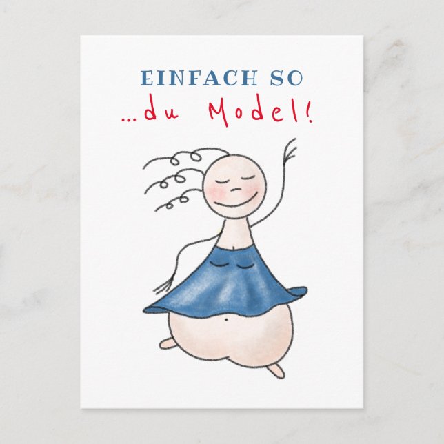 Postkarte Einfach so … du Model! Vykort (Framsida)
