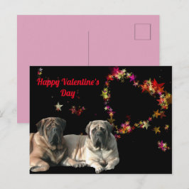 Postkarte English Mastiff Valentinstags  Vykort