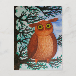 Postkarte Eule Vykort