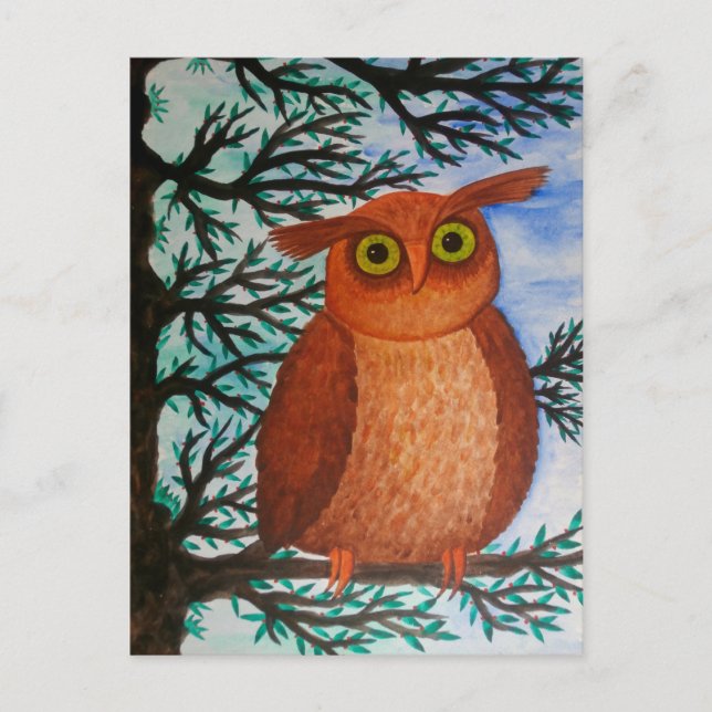 Postkarte Eule Vykort (Framsida)