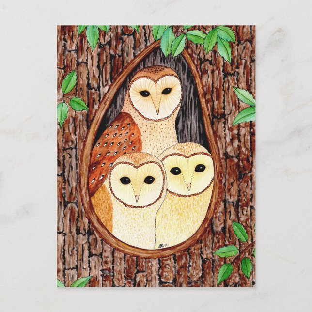 Postkarte Eule Vykort (Framsida)