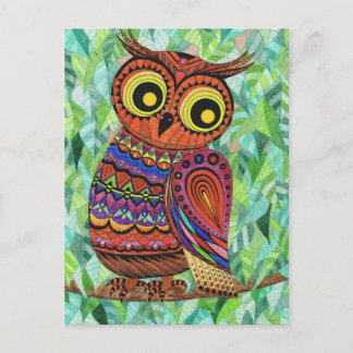 Postkarte Eule Vykort