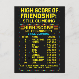Postkarte „Friendship Highscore“ Vykort