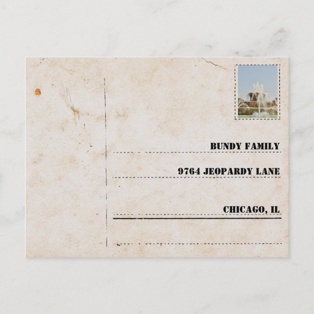 Postkarte für die Bundy Familie Vykort (Framsida)