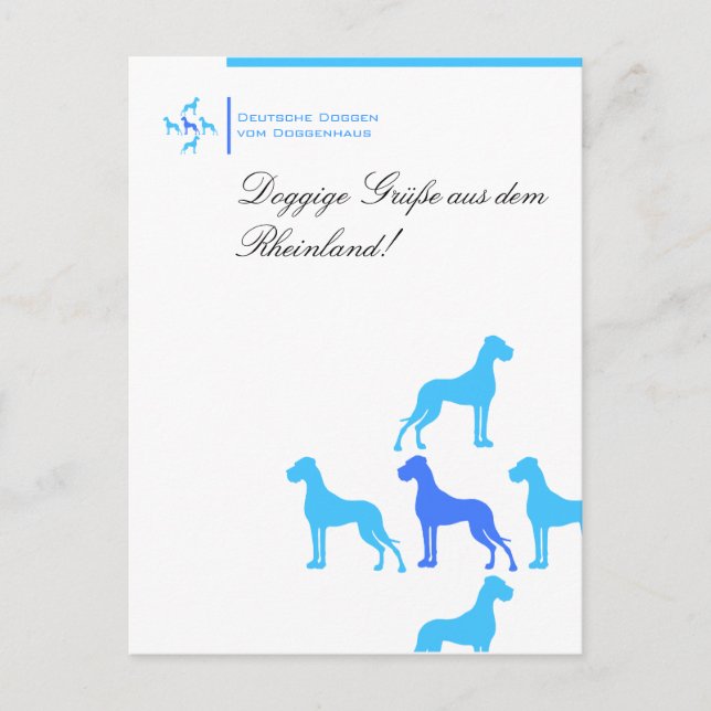 Postkarte für Doggenzüchter Vykort (Framsida)