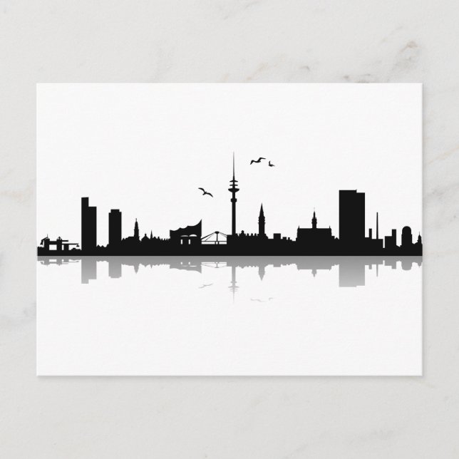 Postkarte Hamburg Skyline Vykort (Framsida)