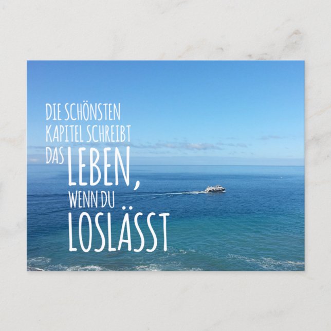 Postkarte „Loslassen“ mit Blick auf das weite Meer Vykort (Framsida)