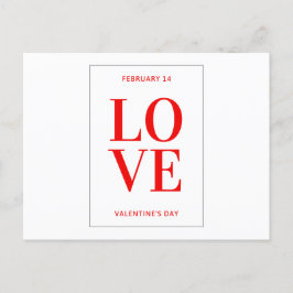 Postkarte - "Love You Feb 14 Valentines Day" Vykort