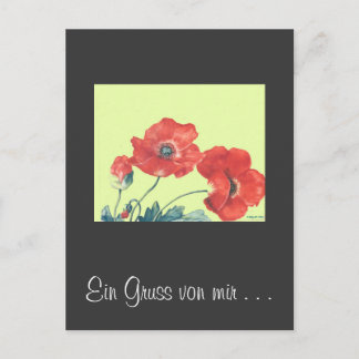 postkarte Mohnblumen Vykort