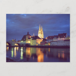 Postkarte Regensburg in der Nacht Vykort