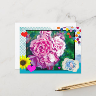 Postkarte Rose und mehr Vykort